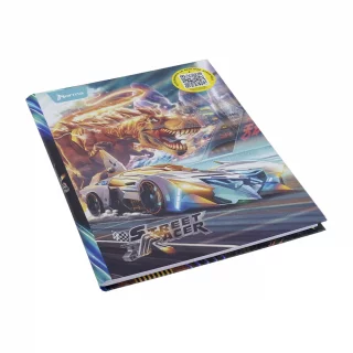 Cuaderno Cosido Durabook Street Racer 80 Hojas 1 Materia Línea Corriente - Dino Fuego