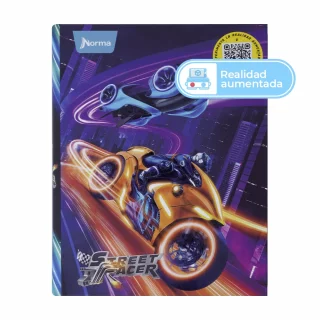 Cuaderno Cosido Durabook Street Racer 80 Hojas 1 Materia Línea Corriente - Moto Naranja