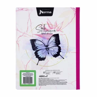 Cuaderno cosido femenino 100 hojas cuadriculado X-presarte - butterfly