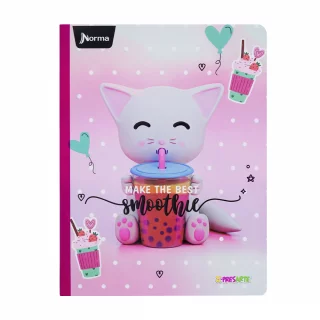 Cuaderno cosido femenino 100 hojas cuadriculado X-presarte - smoothie