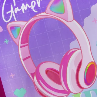 Cuaderno cosido femenino 100 hojas doble línea X-presarte - gamer girl