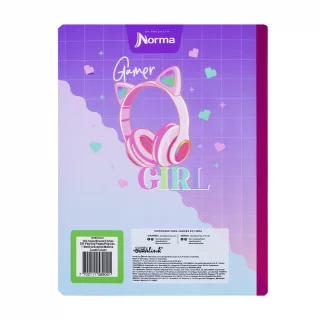 Cuaderno cosido femenino 100 hojas doble línea X-presarte - gamer girl