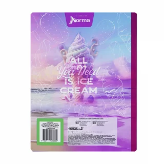 Cuaderno cosido femenino 100 hojas doble línea X-presarte - ice cream