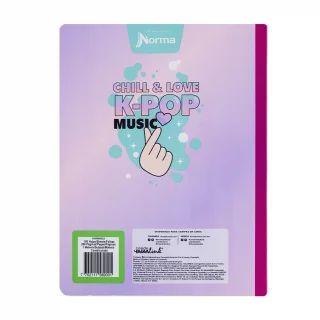 Cuaderno cosido femenino 50 hojas línea corriente X-presarte - k-pop
