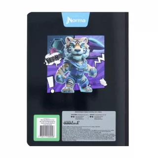 Cuaderno cosido masculino 100 hojas línea corriente X-presarte - tigre yeah