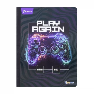Cuaderno cosido masculino 50 hojas cuadriculado X-presarte - play again