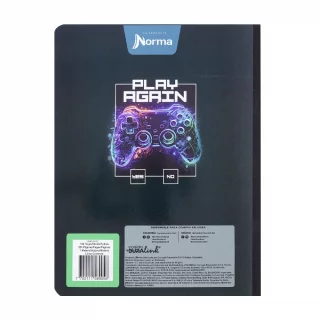 Cuaderno cosido masculino 50 hojas cuadriculado X-presarte - play again