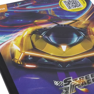 Cuaderno Cosido Street Racer 100 Hojas 1 Materia Doble Línea - Carro Amarillo