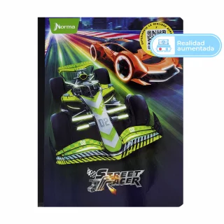 Cuaderno Cosido Street Racer 100 Hojas 1 Materia Doble Línea - F1 Vs Carro