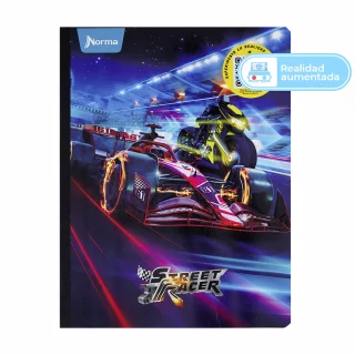 Cuaderno Cosido Street Racer 100 Hojas 1 Materia Doble Línea - F1 Vs Moto
