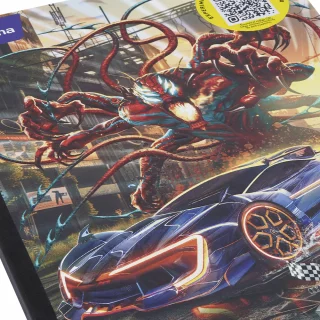Cuaderno Cosido Street Racer 100 Hojas 1 Materia Doble Línea - Monstruo Rojo