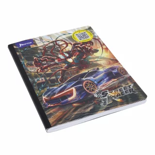 Cuaderno Cosido Street Racer 100 Hojas 1 Materia Doble Línea - Monstruo Rojo