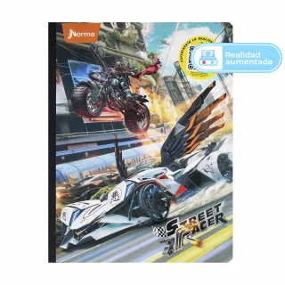 Cuaderno Cosido Street Racer 50 Hojas 1 Materia Cuadriculado - Carro Con Alas
