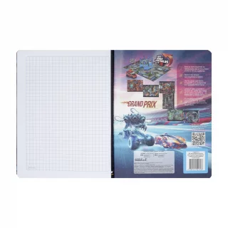 Cuaderno Cosido Street Racer 50 Hojas 1 Materia Cuadriculado - Carro Naranja Y Mosntruo