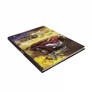 Cuaderno Cosido Tapa Dura 80 Hojas Cuadriculado Street Racer Carro Rojo Y Avion