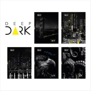 Cuaderno Cosido Tapa Dura 90 Hojas Cuadriculado Deep Dark