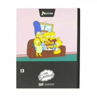 Cuaderno Cosido Tapa Dura 90 Hojas Cuadriculado Los Simpsons - Family Time