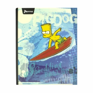Cuaderno Cosido Tapa Dura 90 Hojas Cuadriculado Los Simpsons - Pig Dog