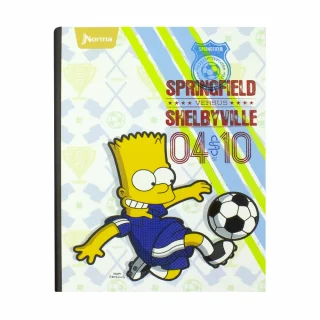 Cuaderno Cosido Tapa Dura 90 Hojas Cuadriculado Los Simpsons - Springfield Soccer