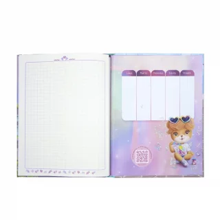 Cuaderno Cosido Tapa Dura 90 Hojas Cuadriculado Peluches - Clase De Baile