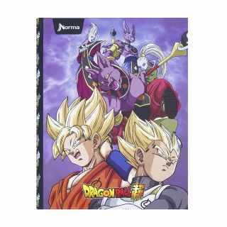Cuaderno Cosido tapa dura 90 Hojas línea corriente Dragon Ball - Grupo Goku / Vegeta / Bills