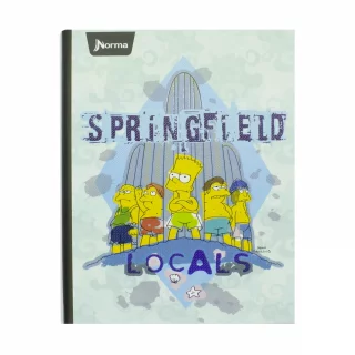 Cuaderno Cosido Tapa Dura 90 Hojas Linea Corriente Los Simpsons - Springfield Locals