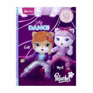 Cuaderno Cosido Tapa Dura 90 Hojas Línea Corriente Peluches - Clase De Baile
