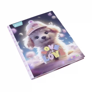 Cuaderno cosido tapa dura femenino 90 hojas cuadriculado X-presarte - love is love