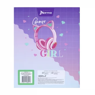 Cuaderno cosido tapa dura femenino 90 hojas línea corriente X-presarte - gamer girl