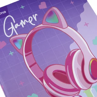 Cuaderno cosido tapa dura femenino 90 hojas línea corriente X-presarte - gamer girl