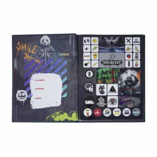 Cuaderno cosido tapa dura masculino 90 hojas cuadriculado X-presarte - tigre yeah