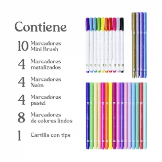 Kit De Lettering Cartilla Y Nuevos Marcadores Punta Pincel ESPECIALES By Kiut Y Nativalencia