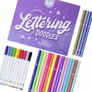 Kit De Lettering Cartilla Y Nuevos Marcadores Punta Pincel ESPECIALES By Kiut Y Nativalencia
