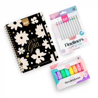 Kit Mi Planeador Favorito + Agenda Permanente + Resaltadores + Fineliners
