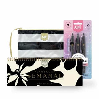 Kit Organización Perfecta Planeador + Boligrafos Kiut + Cartuchera Kiut