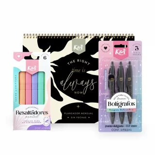 Kit Planeador de Crecimiento Planeador Mensual + Boligrafos + Resaltadores