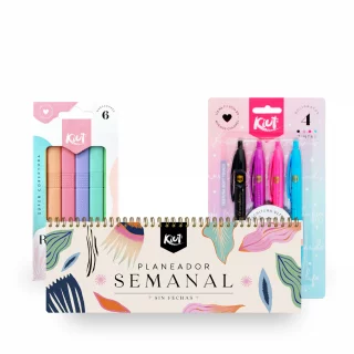 Kit Planificador de Sueños Planeador + Bolígrafos Kiut + Resaltadores