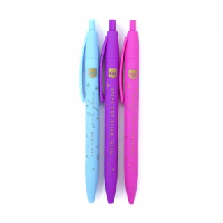 Lapiceros Kiut Surtida X10 Und: 4 Morado, 4 Fucsia Y 2 Menta