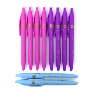 Lapiceros Kiut Surtida X10 Und: 4 Morado, 4 Fucsia Y 2 Menta