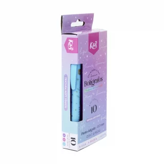 Lapiceros Kiut Surtida X10 Und: 4 Morado, 4 Fucsia Y 2 Menta