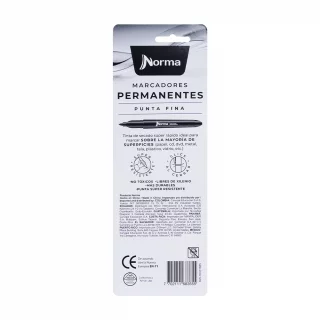 Marcador negro premium permanente punta fina x 1 und