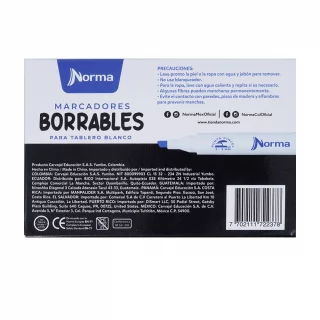 Marcadores Borrables Norma X10 und Azul