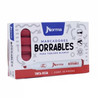Marcadores Borrables Norma X10 und Rojo