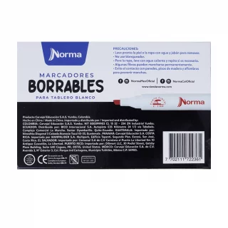 Marcadores Borrables Norma X10 und Rojo