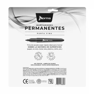 Marcadores Premium Permanente Punta Fina Norma X 13 und