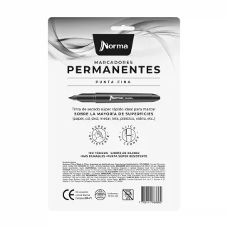 Marcadores Premium Permanente Punta Fina Norma X 8 und
