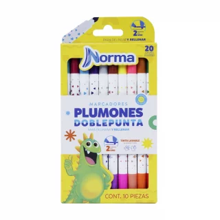 Plumones Norma Doblepunta X10