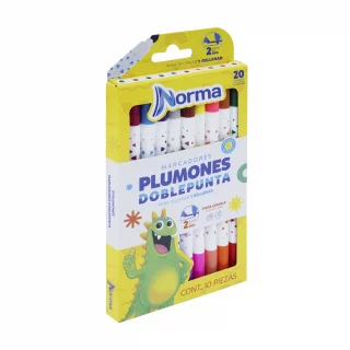 Plumones Norma Doblepunta X10