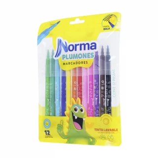 Plumones Norma lavables punta bala X 12 und