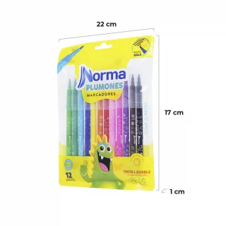 Plumones Norma lavables punta bala X 12 und
